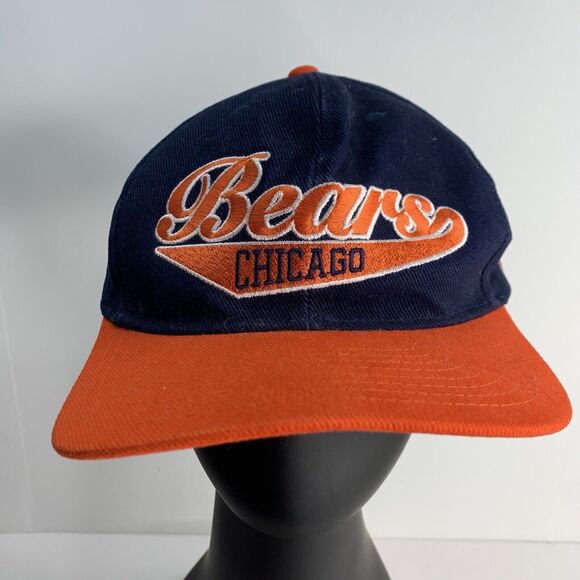 Reebok NFL Pro-Line Chicago Bears Snapback‎ Hat Logo Spellout Stripe 90's - Picture 1 of 7